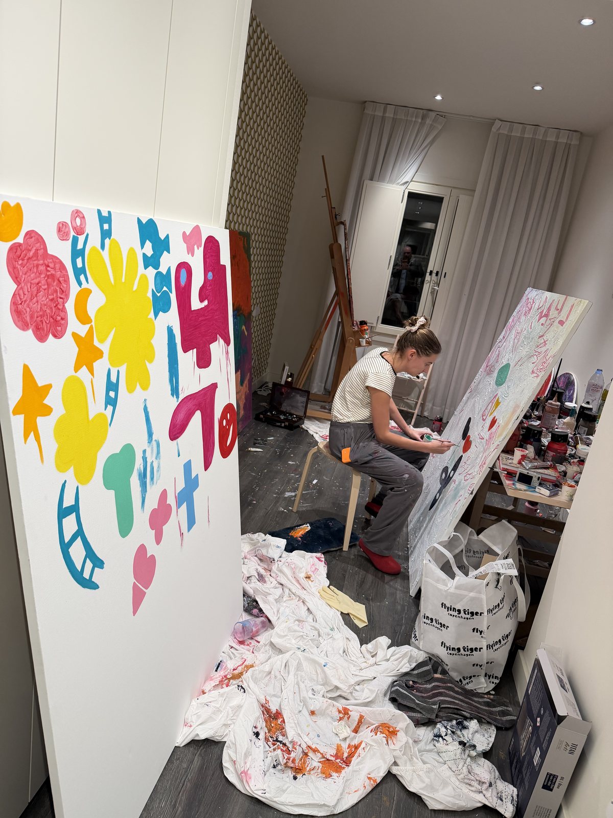Lasseur at work in the studio